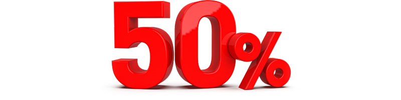 50 % rabatt